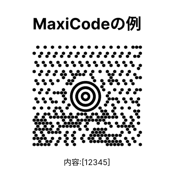 MaxiCodeの例 MaxiCodeの例