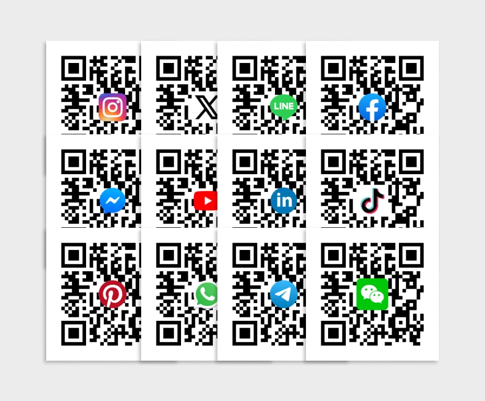 QRコードの中央部分にロゴを配置したイメージ