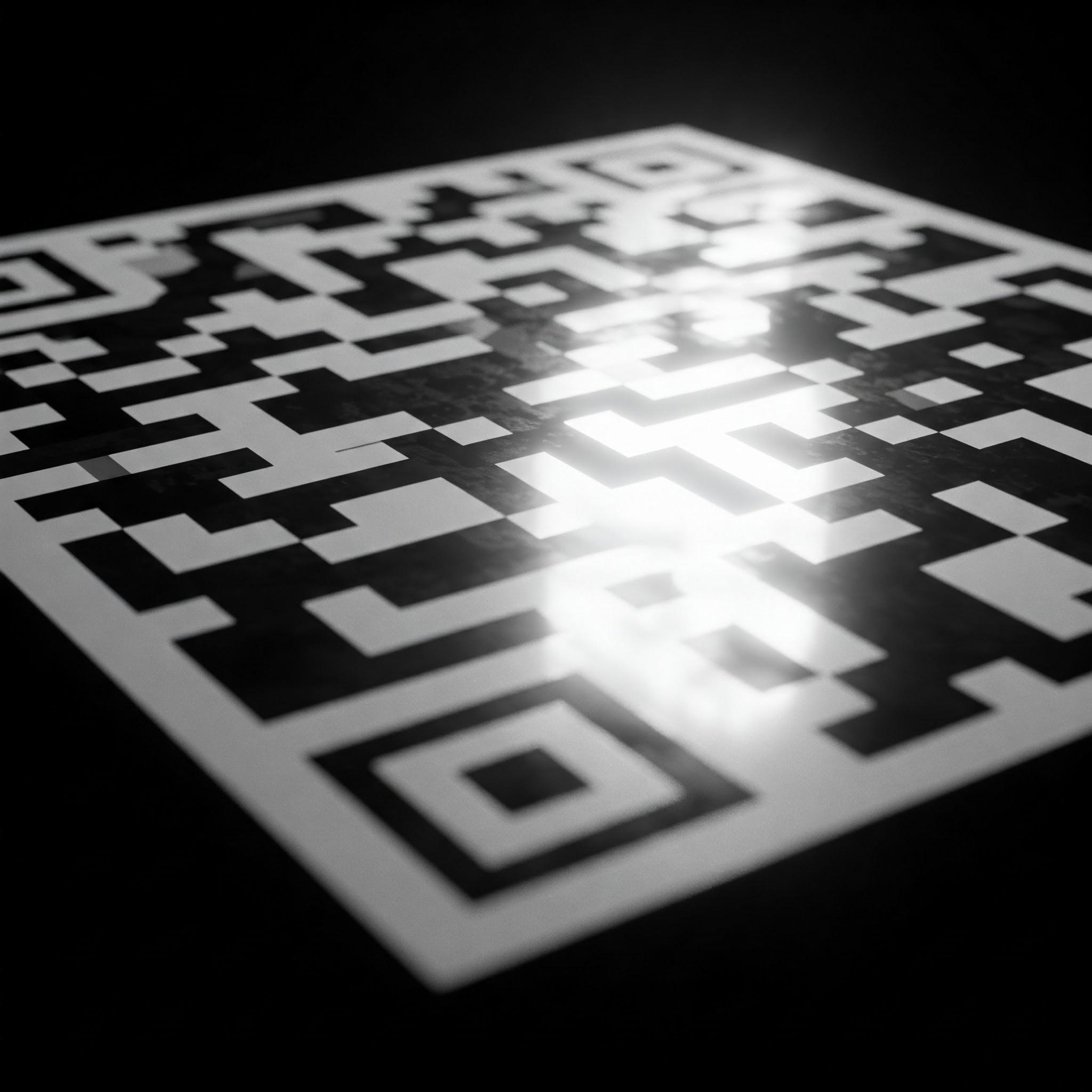 QRコードに光が反射して読み取れないイメージ