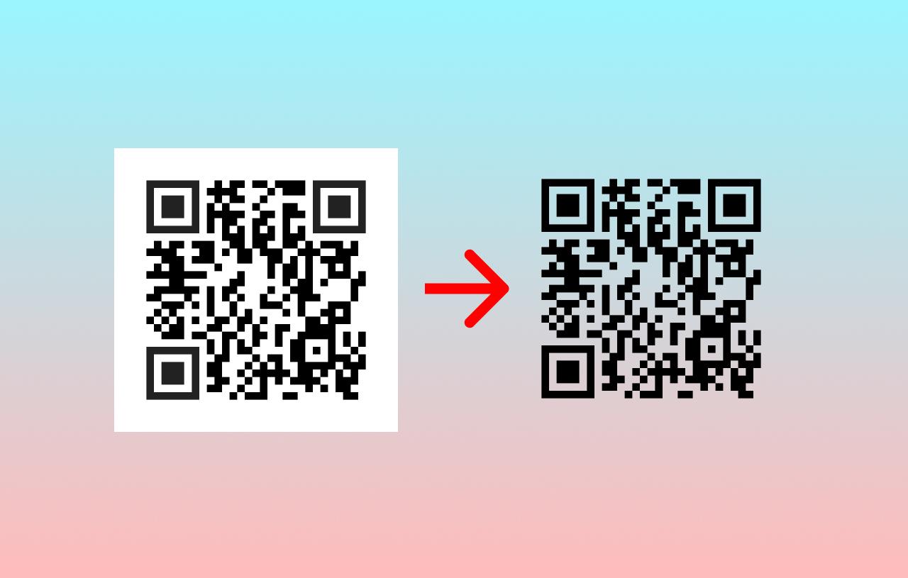 QRコードの背景を透過した例