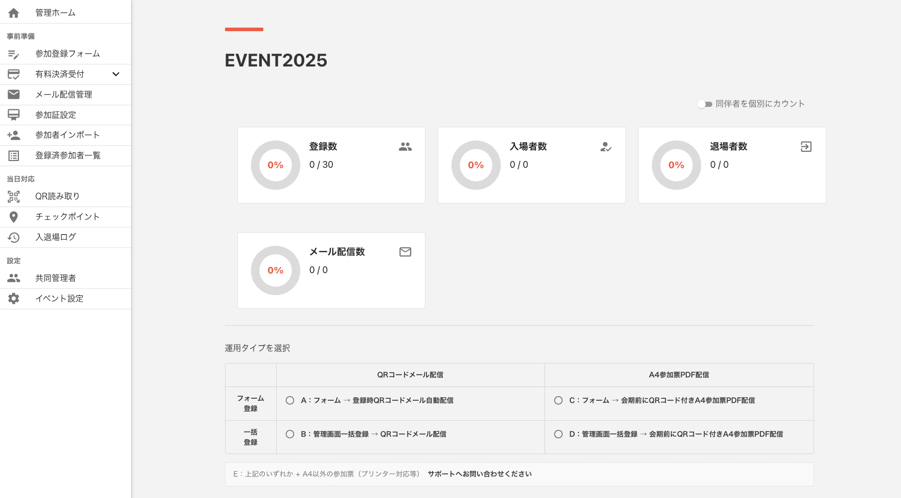 イベントホーム画面